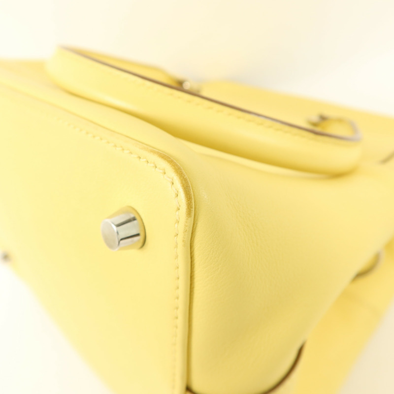 HERMES Swift皮革Tool Box 20銀扣手挽肩背兩用袋Jaune Poussin-14