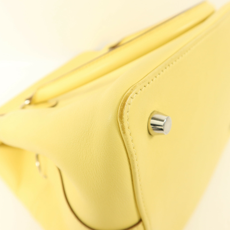 HERMES Swift皮革Tool Box 20銀扣手挽肩背兩用袋Jaune Poussin-15