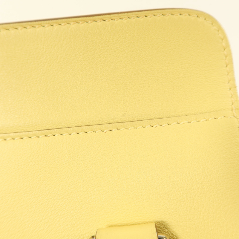 HERMES Swift皮革Tool Box 20銀扣手挽肩背兩用袋Jaune Poussin-16