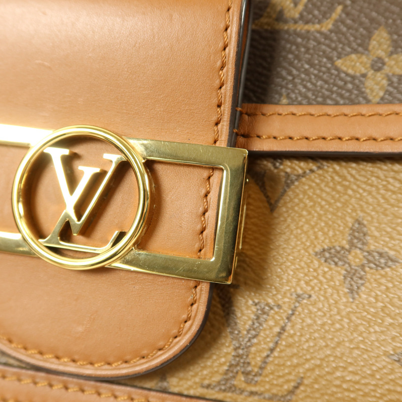 LOUIS VUITTON Monogram Reverse Mini Dauphine金扣肩背袋-8