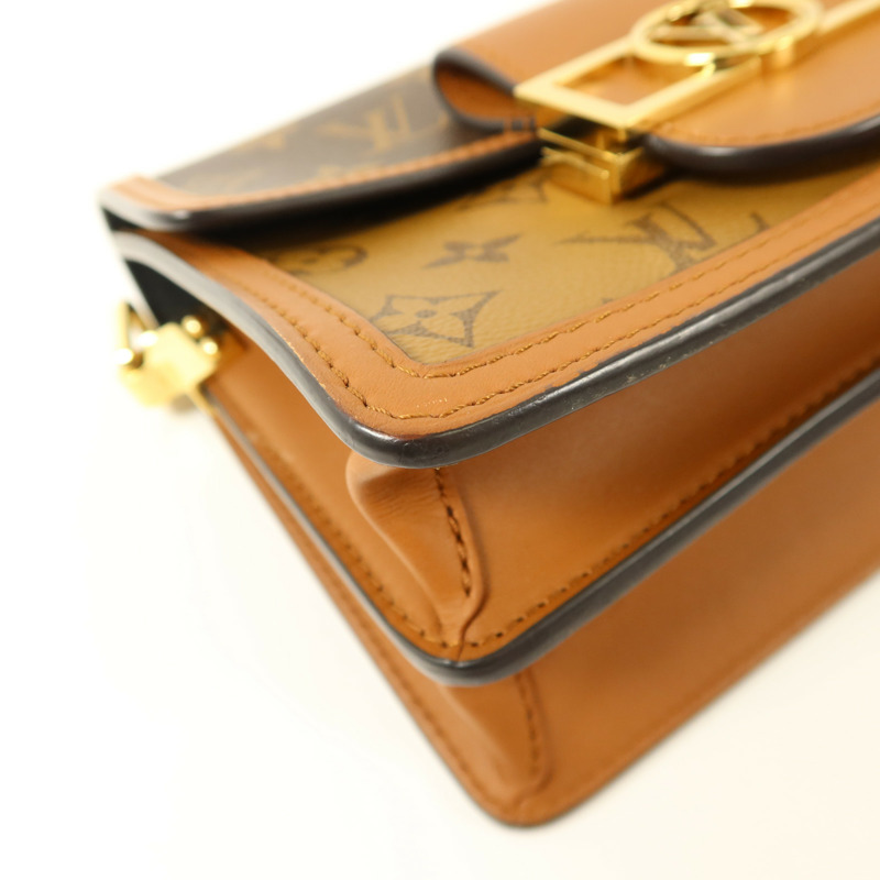 LOUIS VUITTON Monogram Reverse Mini Dauphine金扣肩背袋-13