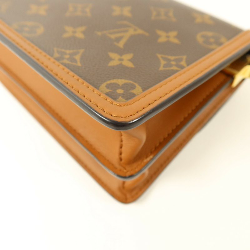 LOUIS VUITTON Monogram Reverse Mini Dauphine金扣肩背袋-14