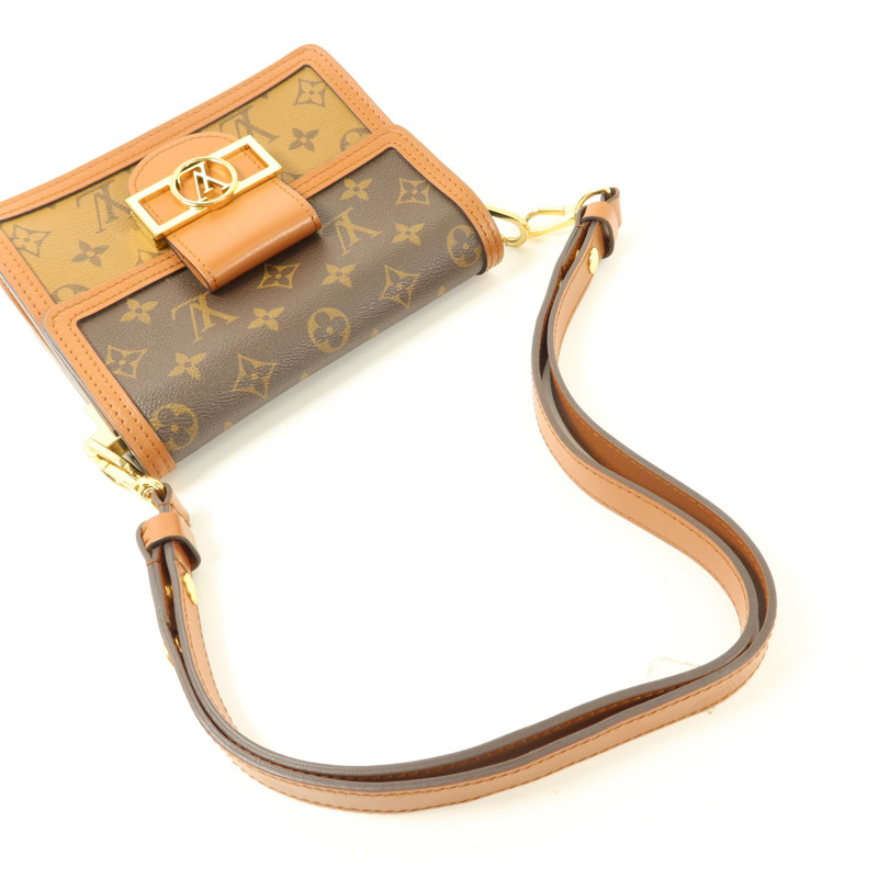 LOUIS VUITTON Monogram Reverse Mini Dauphine金扣肩背袋-6