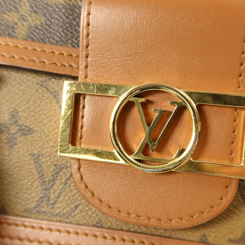 LOUIS VUITTON Monogram Reverse Mini Dauphine金扣肩背袋-7