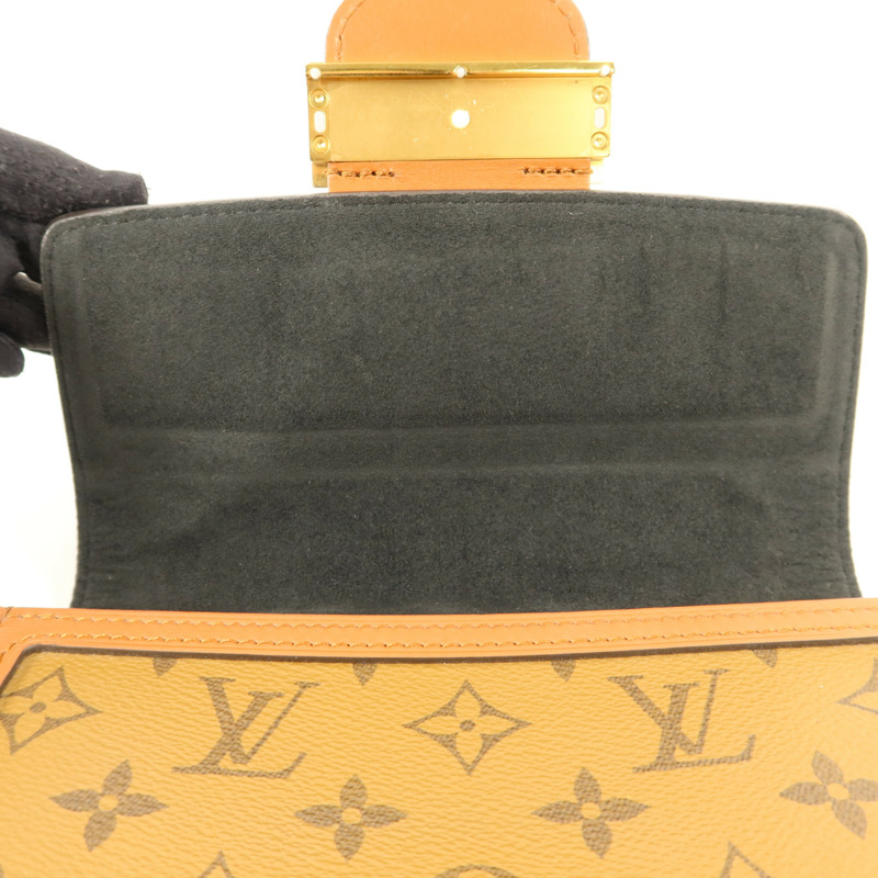 LOUIS VUITTON Monogram Reverse Mini Dauphine金扣肩背袋-10