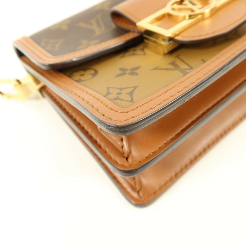 LOUIS VUITTON Monogram Reverse Mini Dauphine金扣肩背袋-12