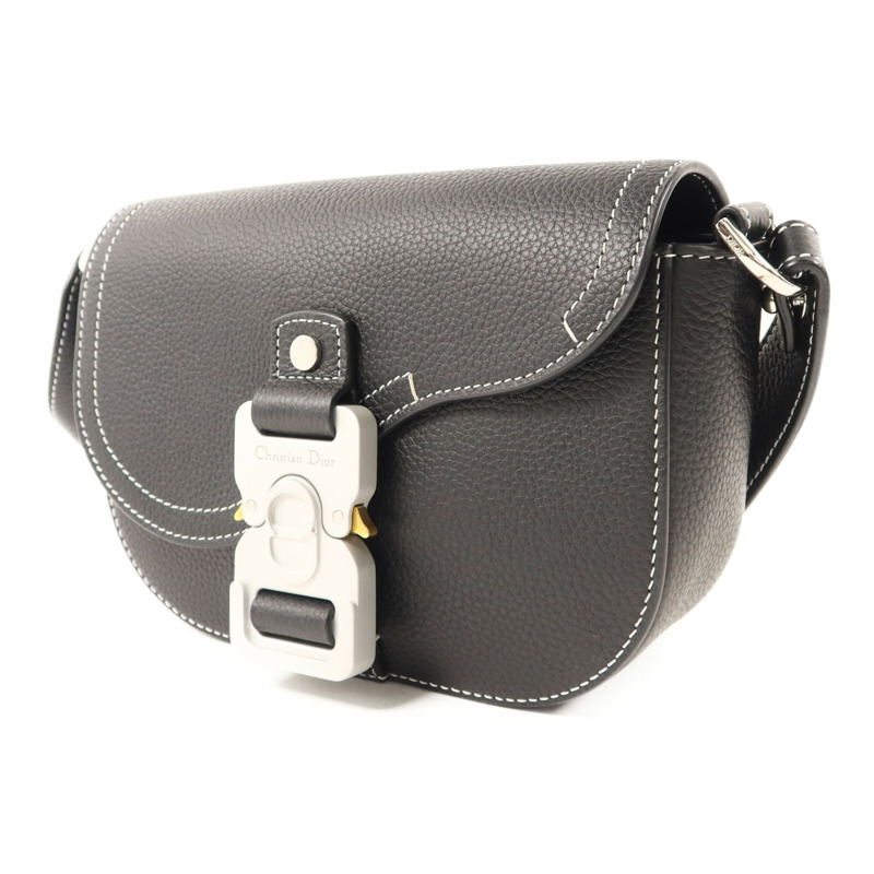 Dior 牛皮皮革Mini Saddle Messenger Bag With Flap銀扣肩背袋-2