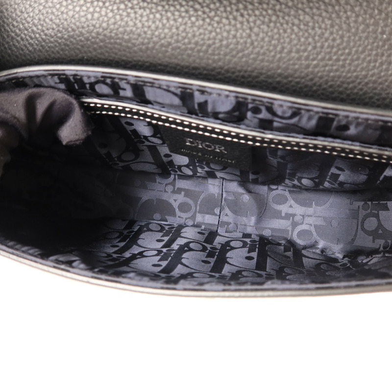 Dior 牛皮皮革Mini Saddle Messenger Bag With Flap銀扣肩背袋-4