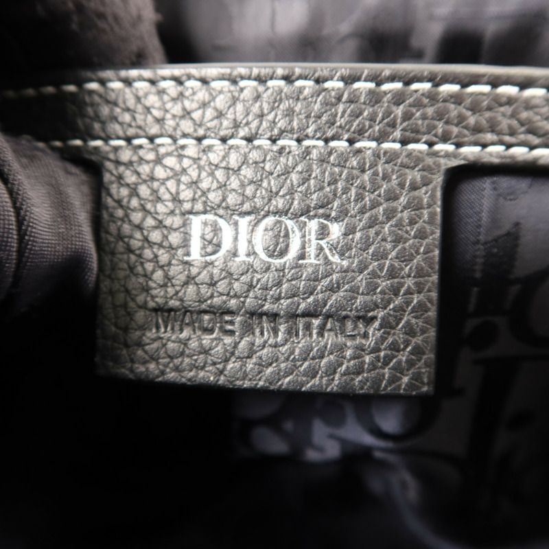 Dior 牛皮皮革Mini Saddle Messenger Bag With Flap銀扣肩背袋-5