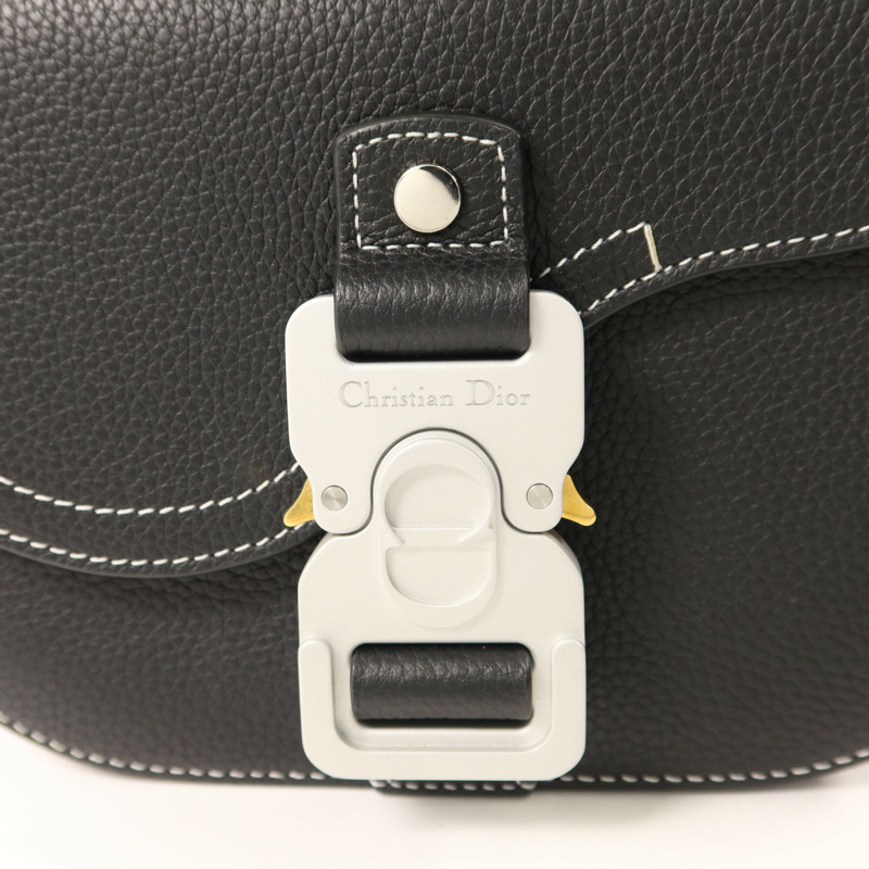 Dior 牛皮皮革Mini Saddle Messenger Bag With Flap銀扣肩背袋-8