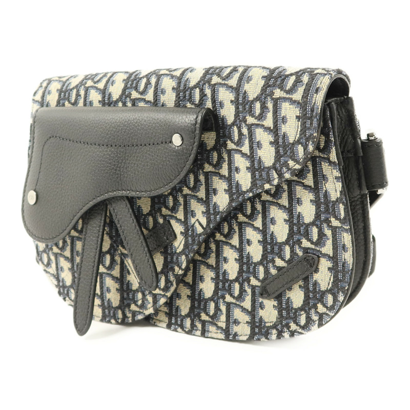 Dior 帆布Saddle Pouch Crossbody Bag銀扣肩背袋-2