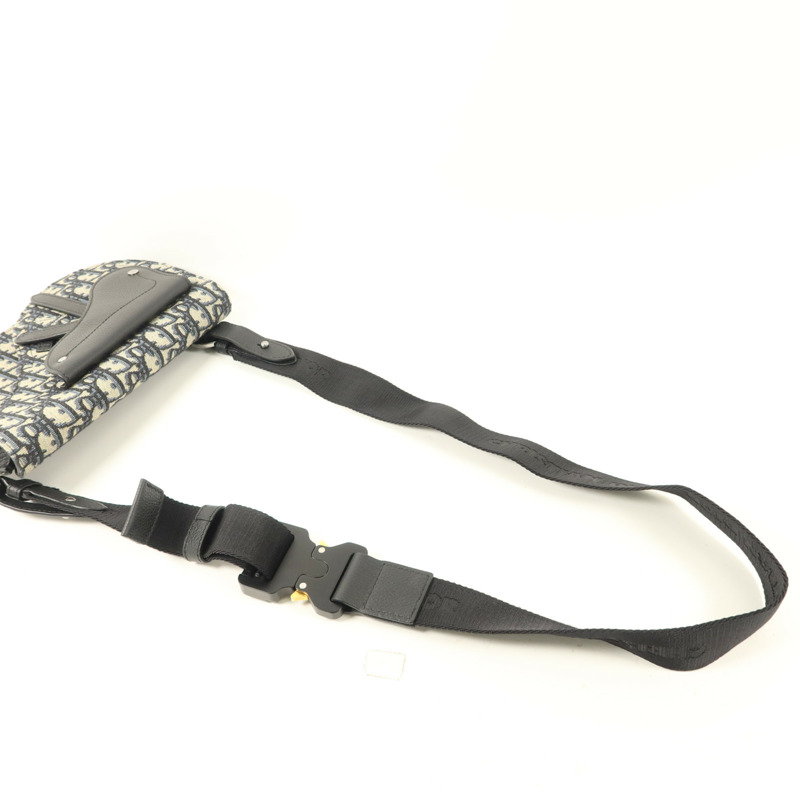 Dior 帆布Saddle Pouch Crossbody Bag銀扣肩背袋-7