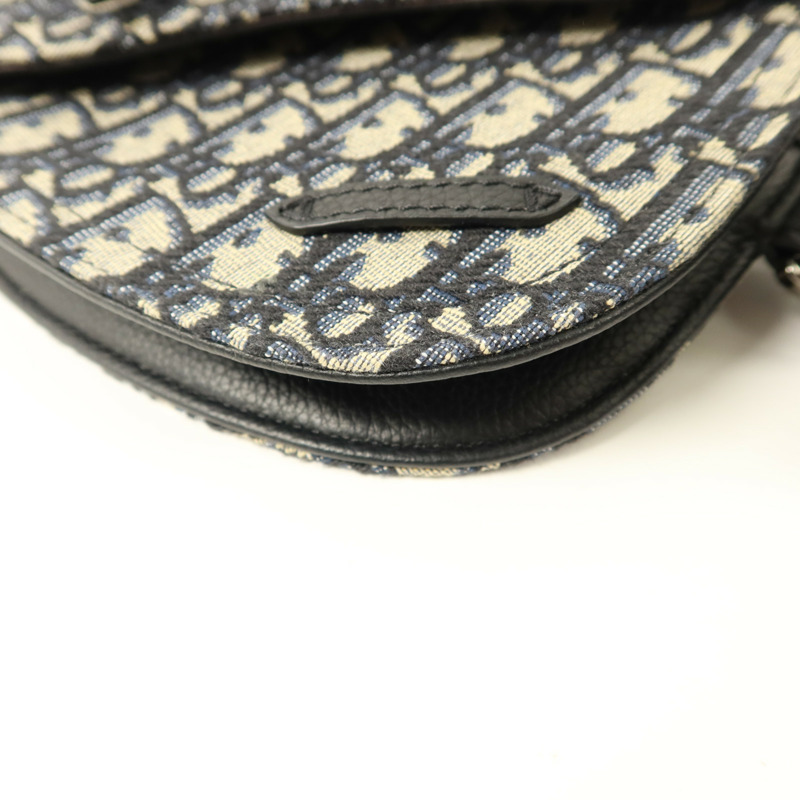 Dior 帆布Saddle Pouch Crossbody Bag銀扣肩背袋-11