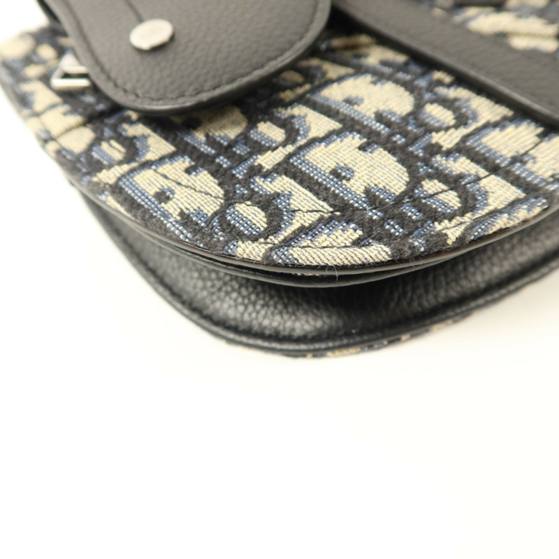 Dior 帆布Saddle Pouch Crossbody Bag銀扣肩背袋-12