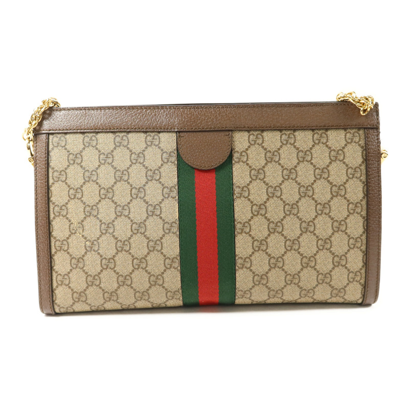 GUCCI 塗層帆布Ophidia金扣鏈帶肩背袋-1