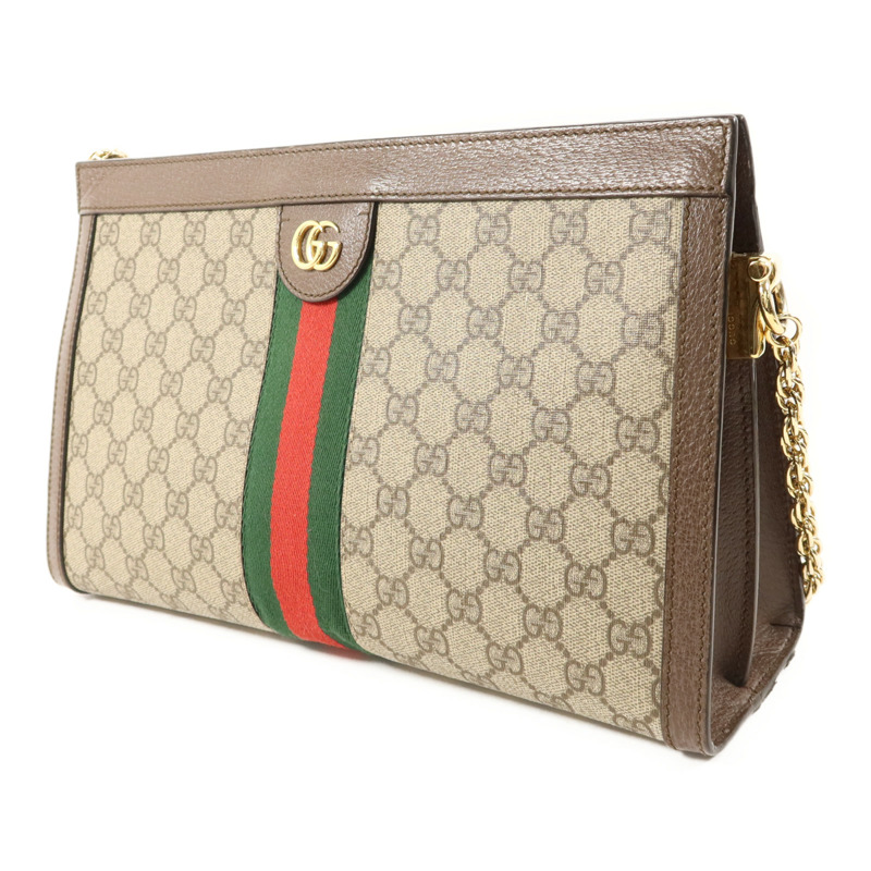 GUCCI 塗層帆布Ophidia金扣鏈帶肩背袋-2