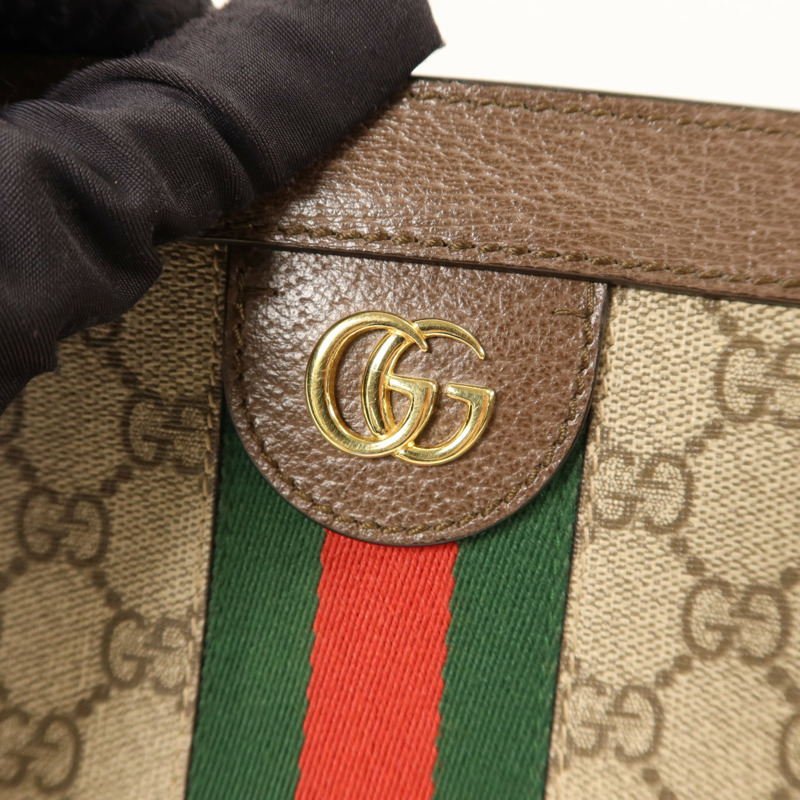 GUCCI 塗層帆布Ophidia金扣鏈帶肩背袋-9