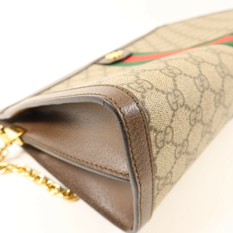 GUCCI 塗層帆布Ophidia金扣鏈帶肩背袋-12