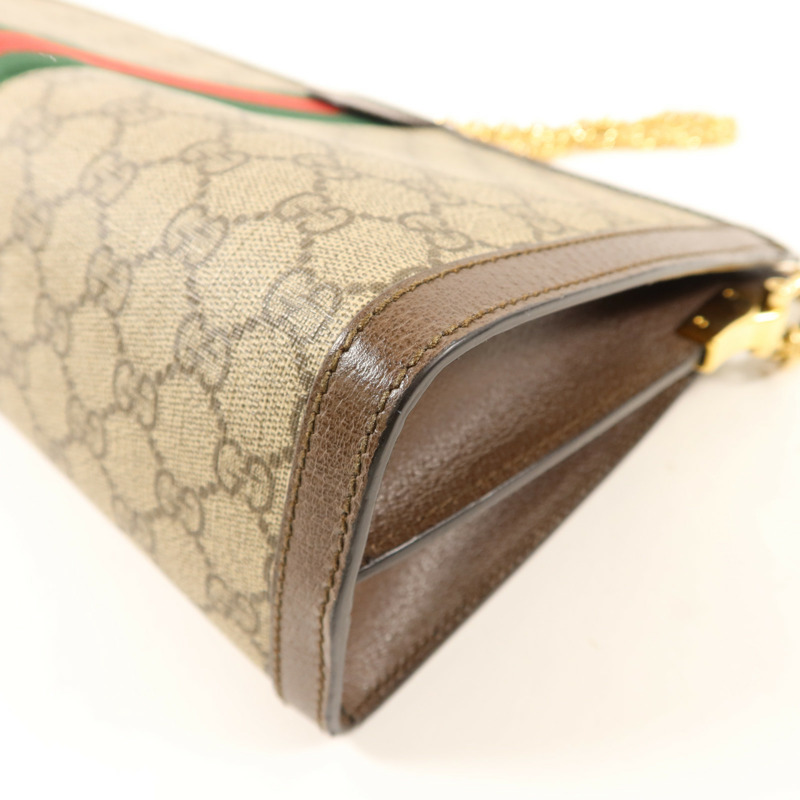 GUCCI 塗層帆布Ophidia金扣鏈帶肩背袋-13