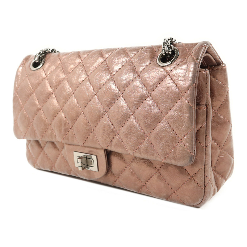 CHANEL 牛皮皮革2.55 Chain Shoulder銀扣鏈帶肩背袋-2