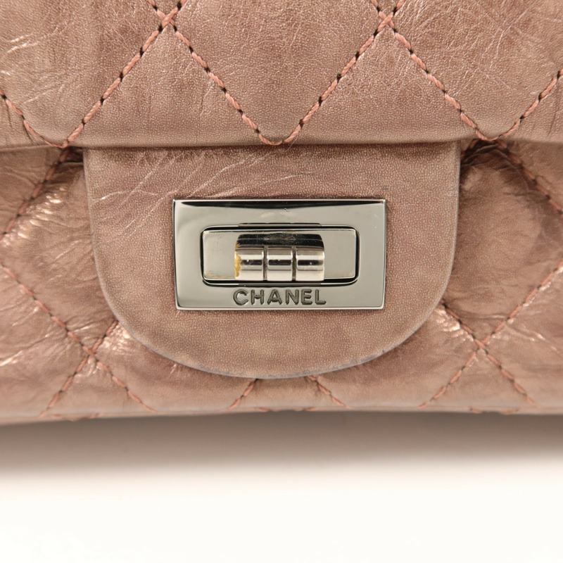 CHANEL 牛皮皮革2.55 Chain Shoulder銀扣鏈帶肩背袋-8