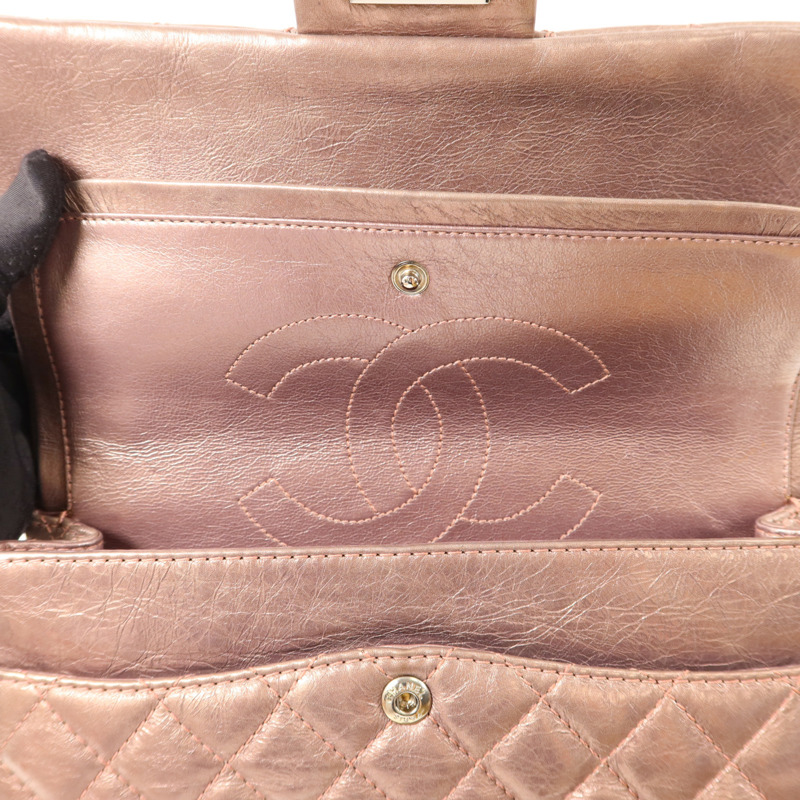 CHANEL 牛皮皮革2.55 Chain Shoulder銀扣鏈帶肩背袋-10