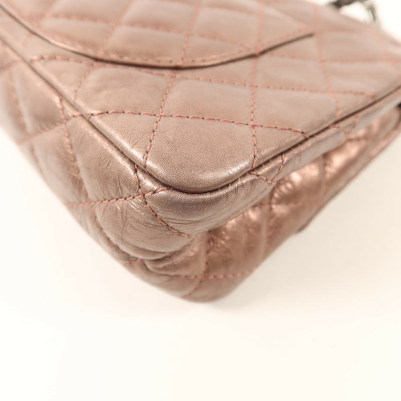 CHANEL 牛皮皮革2.55 Chain Shoulder銀扣鏈帶肩背袋-14