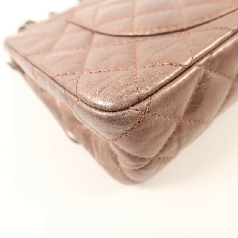 CHANEL 牛皮皮革2.55 Chain Shoulder銀扣鏈帶肩背袋-15