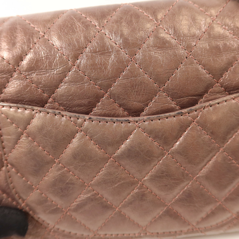 CHANEL 牛皮皮革2.55 Chain Shoulder銀扣鏈帶肩背袋-16