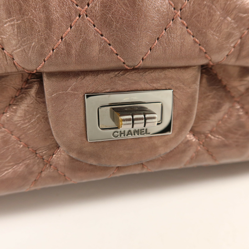 CHANEL 牛皮皮革2.55 Chain Shoulder銀扣鏈帶肩背袋-20