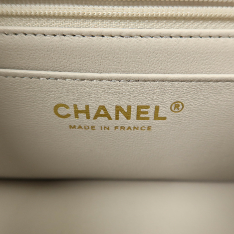 CHANEL 羊皮皮革Classic With Top Handle金扣手挽肩背兩用袋-5
