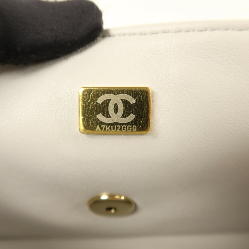 CHANEL 羊皮皮革Classic With Top Handle金扣手挽肩背兩用袋-6