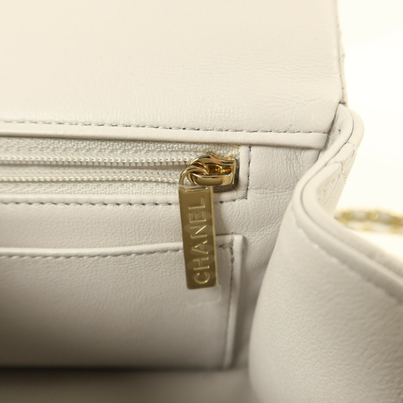 CHANEL 羊皮皮革Classic With Top Handle金扣手挽肩背兩用袋-10