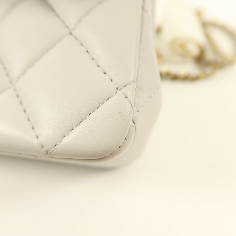 CHANEL 羊皮皮革Classic With Top Handle金扣手挽肩背兩用袋-17