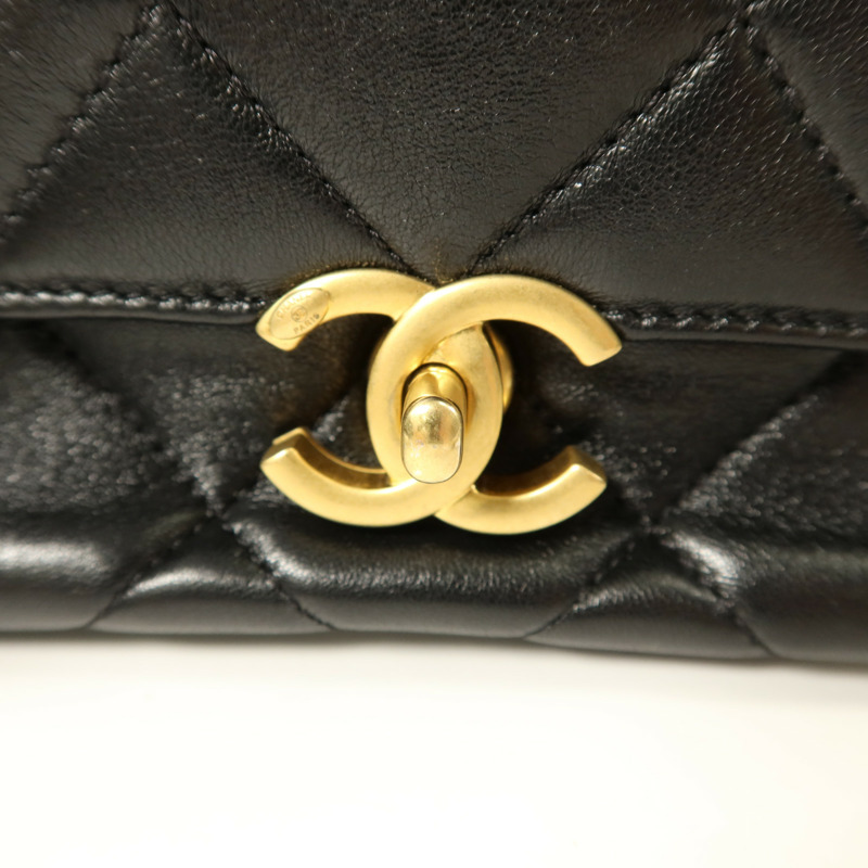 CHANEL 羊皮皮革Chain Shoulder Bag金扣鏈帶肩背袋-8