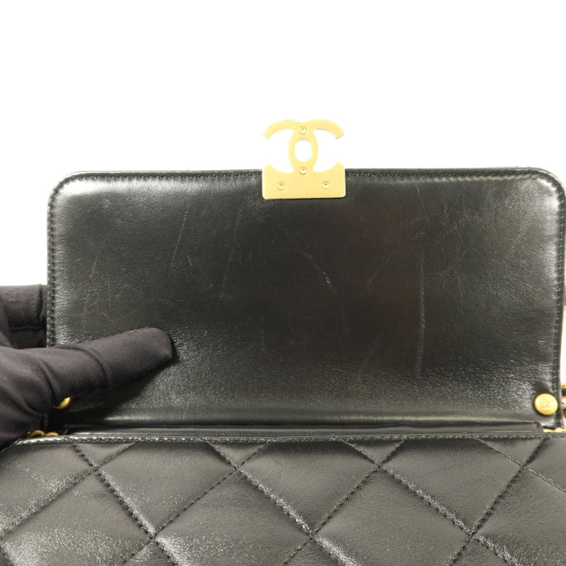 CHANEL 羊皮皮革Chain Shoulder Bag金扣鏈帶肩背袋-11