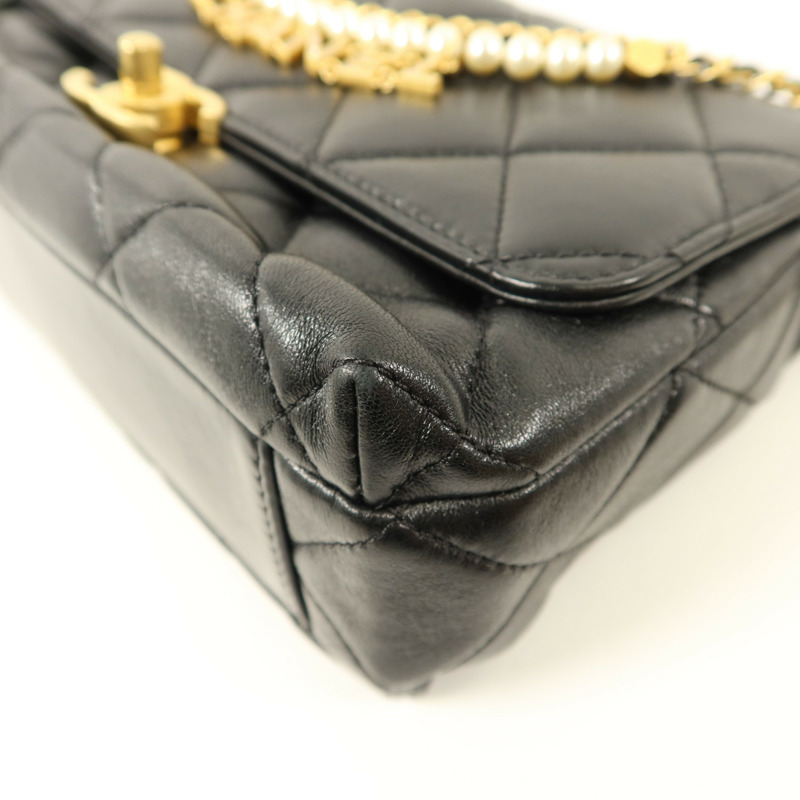 CHANEL 羊皮皮革Chain Shoulder Bag金扣鏈帶肩背袋-12