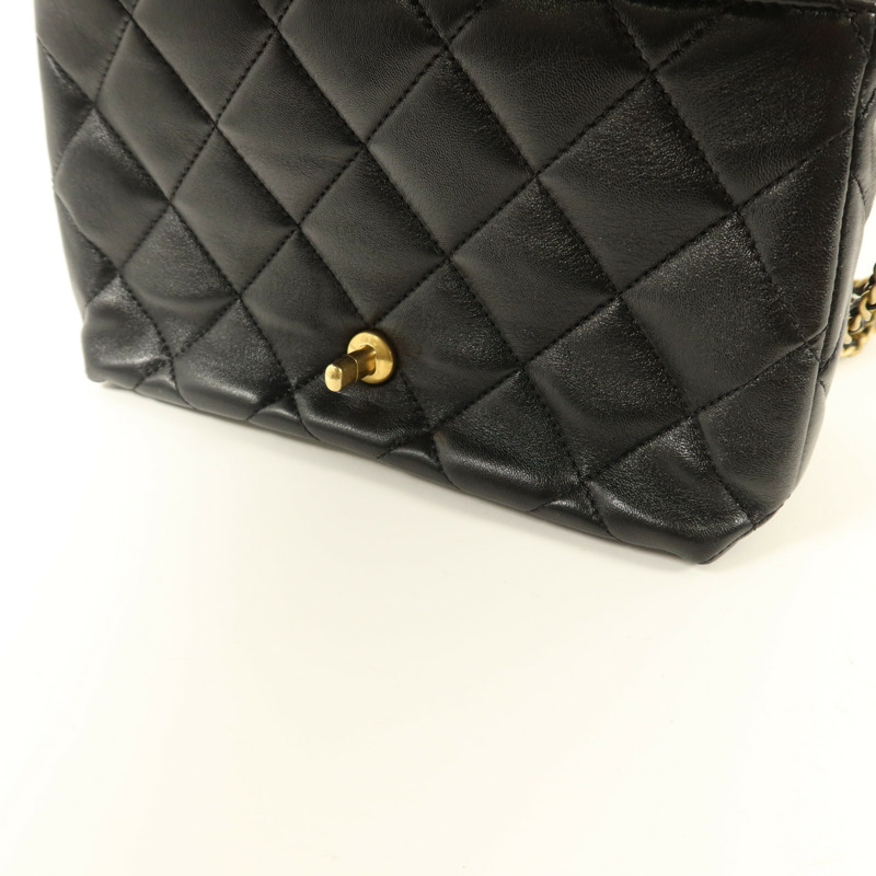 CHANEL 羊皮皮革Chain Shoulder Bag金扣鏈帶肩背袋-16