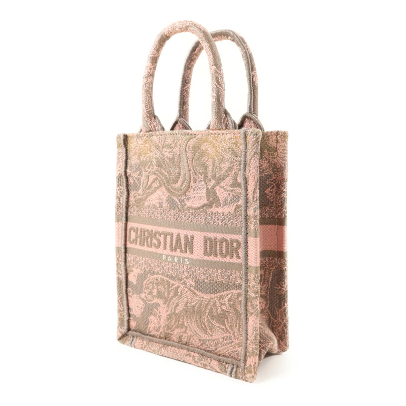 Dior 帆布Mini Vertical Book Tote金扣手挽肩背兩用袋-2