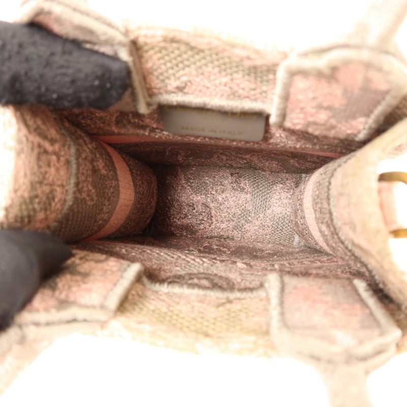 Dior 帆布Mini Vertical Book Tote金扣手挽肩背兩用袋-4