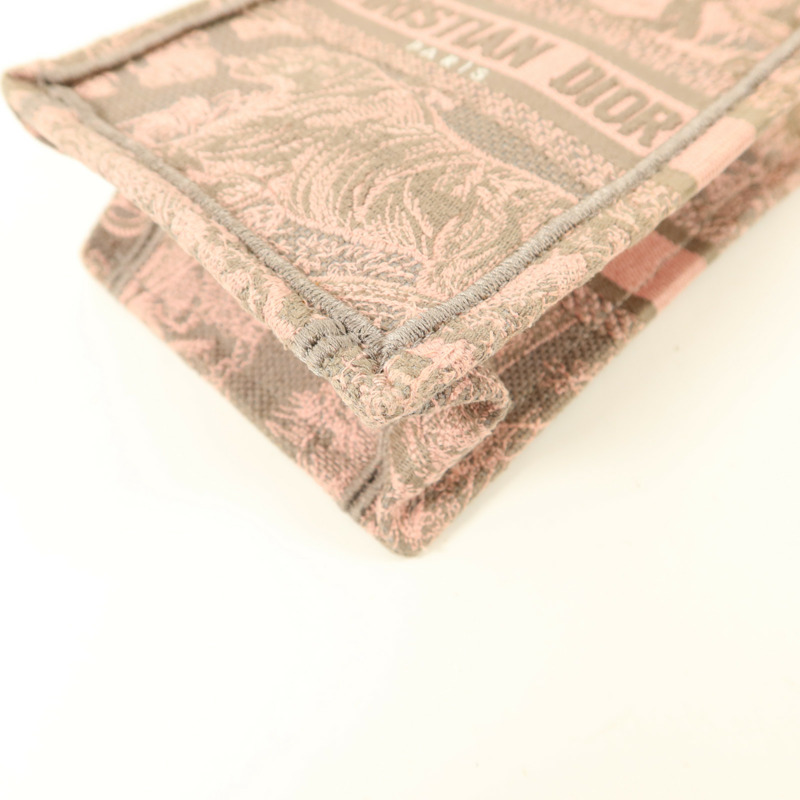 Dior 帆布Mini Vertical Book Tote金扣手挽肩背兩用袋-11