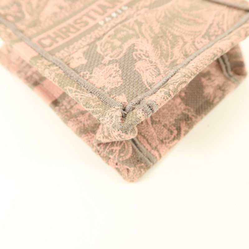 Dior 帆布Mini Vertical Book Tote金扣手挽肩背兩用袋-12