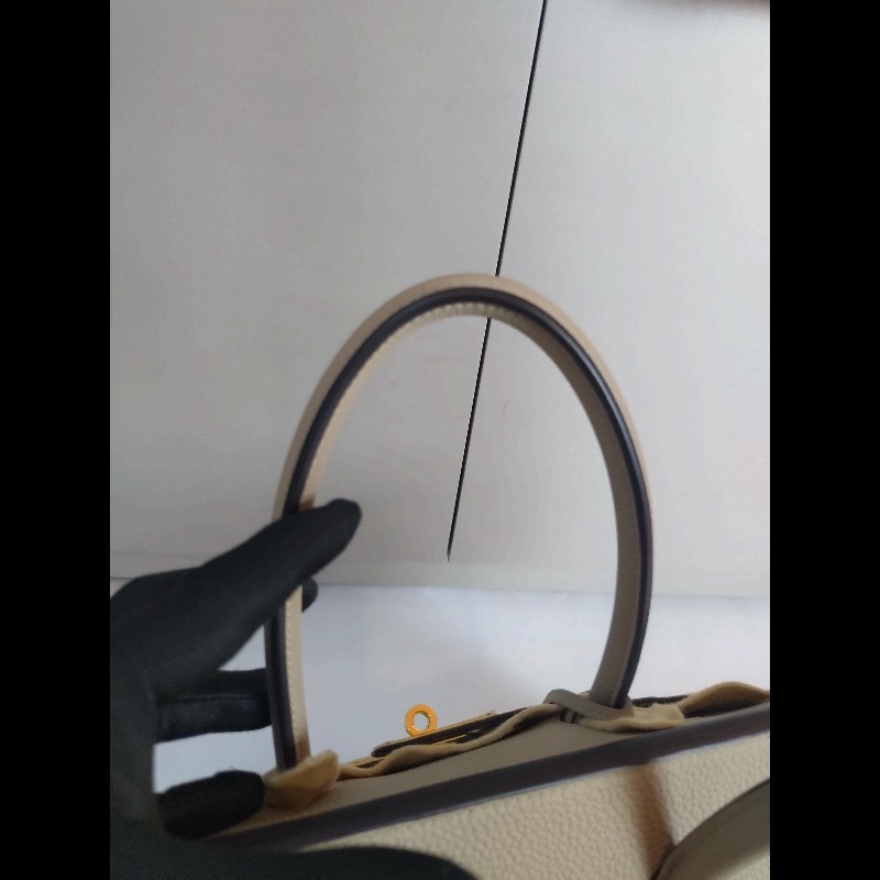 Hermes 金釦淺灰皮革柏金35 birkin-9