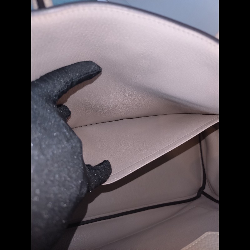 Hermes 金釦淺灰皮革柏金35 birkin-21