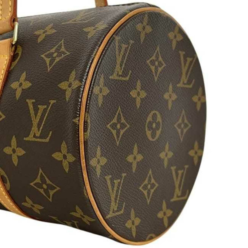 Louis Vuitton Papillon 30 手提包，F-25313，棕色，Monogram M51385，帆布，天然皮革 MB1025，LOUIS VUITTON 迷你波士頓包，圓柱形，女士。-5