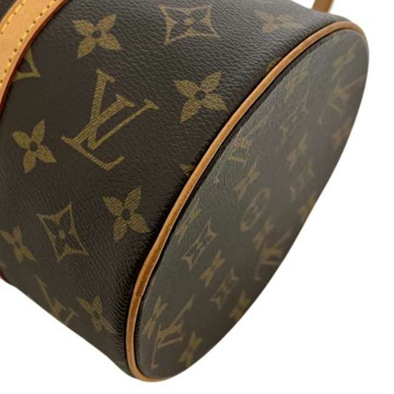 Louis Vuitton Papillon 30 手提包，F-25313，棕色，Monogram M51385，帆布，天然皮革 MB1025，LOUIS VUITTON 迷你波士頓包，圓柱形，女士。-6