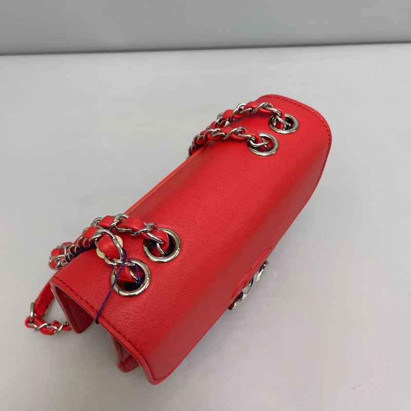 Chanel香奈兒 紅色牛皮古巴系列單肩斜挎包-3