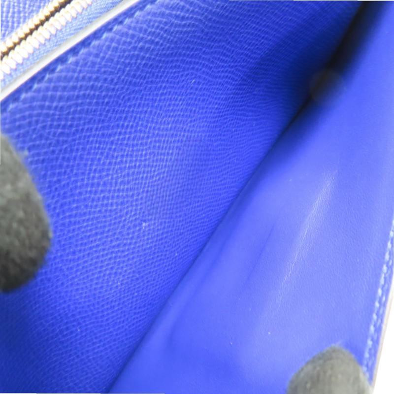 藍色 Epsom牛皮 Constance 長夾 A刻 金釦【HERMES 愛馬仕】-6