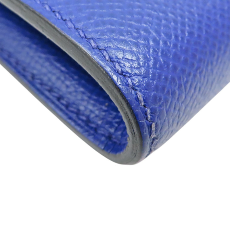 藍色 Epsom牛皮 Constance 長夾 A刻 金釦【HERMES 愛馬仕】-12