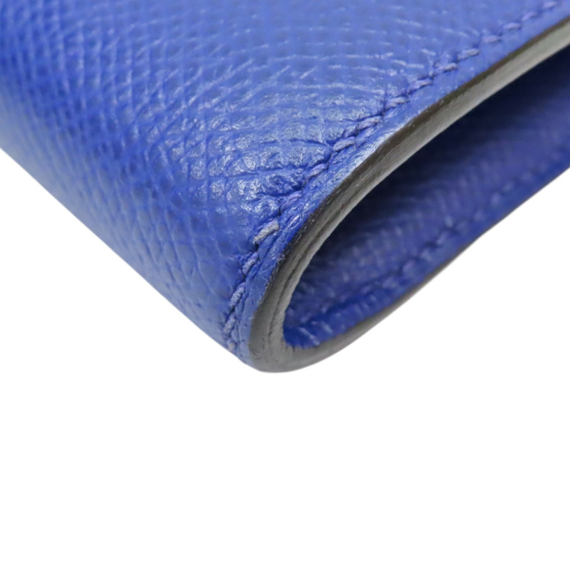 藍色 Epsom牛皮 Constance 長夾 A刻 金釦【HERMES 愛馬仕】-13